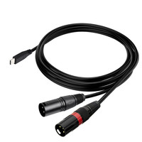 Cable Adaptador USB C a Doble XLR Macho con Blindaje Trenzado y Revestimiento de PVC de 1m de Longitud para Smartphones/Laptops