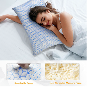 Bestverkochte stijlvolle dubbelzijdige koelende kussen van ijszijde en bamboe-rayon met verstelbaar versnipperd schuim - Product Image 3