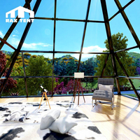 Serre en verre en alliage d'aluminium, maison de jardin portable en forme de pyramide, tente yourte en verre à prix d'usine bas