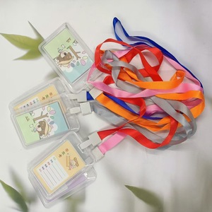 Porte-cartes transparent épaissi avec cordon pour cartes d'accès au bus, cartes repas étudiantes, badges scolaires, permis de travail, étiquettes et colliers de fixation. - Product Image 4