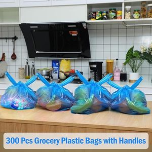Bolsas de Plástico HDPE Azules Tipo Camiseta con Asa, Desechables, para Uso Comercial y de Compras - Product Image 4