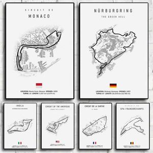 Póster Nórdico de Fórmula 1 Circuito de Imola Mónaco, Lienzo Decorativo F1, Arte de Pared, Pintura Abstracta de Naturaleza Muerta, Estética Ecológica de Alta Calidad - Product Image 6