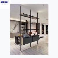Étagère moderne en aluminium avec éclairage LED rectangulaire personnalisé pour la décoration de la maison, article haut de gamme