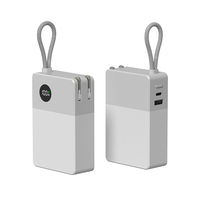 Tragbares Ladegerät USB C Power Bank Slim 10000mAh Eingebauter Netz stecker 2 in 1 PD Ladegerät Power Bank