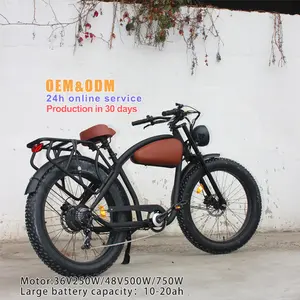 工厂电动自行车26英寸复古猎豹咖啡馆赛车EBike传统轻便摩托车自行车斩波器Ebike电动复古自行车