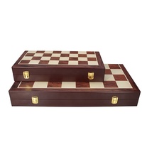 XCL Boîte en bois pliante de luxe Jeux d'échecs Placage or argent Ensemble de planches en plastique pour enfants