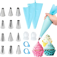 Kit de 18 outils de pâtisserie en acier inoxydable DIY : douilles, anneaux en silicone et raccords pour la décoration de gâteaux