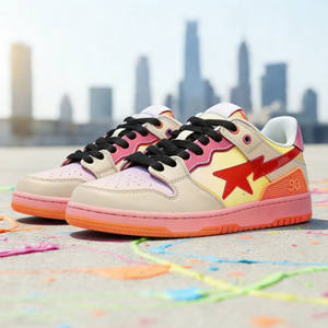 Zapatillas deportivas de diseñador moradas de estrella, de cuero genuino de alta calidad, transpirables, de malla, informales, para skateboarding y caminar, con aumento de altura. ¡Gran éxito de ventas! - Product Image 3