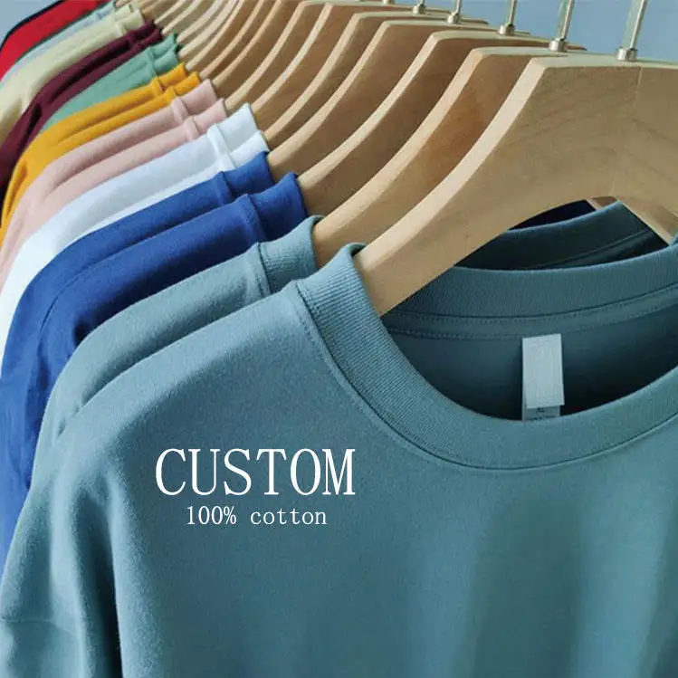 T-shirt 100% coton de haute qualité avec Logo personnalisé imprimé, uni, unisexe, taille Plus, pour hommes