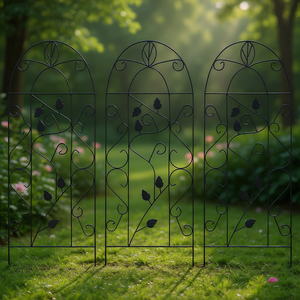 Supporto per Piante Rampicanti da Giardino in Ferro Nero 15.7x39.4 Pollici per Uso Esterno - Product Image 2