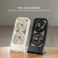 Nouveau ventilateur portable à double tête 2026 avec rotation à 180° °   Ventilateur miniature rechargeable USB avec réglage manuel de la fréquence, idéal pour le bureau, la maison et l'extérieur