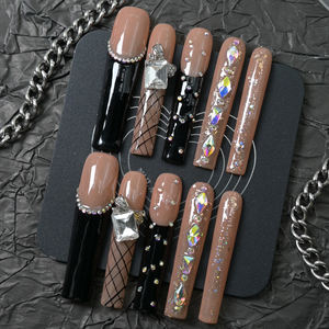 Uñas Postizas de Ataúd Hechas a Mano al por Mayor, 10 Piezas, Reutilizables, Cobertura Completa, Uñas Acrílicas Artificiales Largas, Precio de Fábrica - Product Image 3