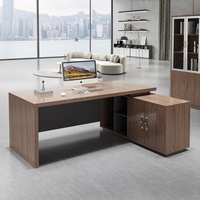 Bureau de direction moderne de luxe convertible, extensible et réversible, en bois, pour PDG et managers, table de direction en forme de L