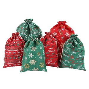 Túi rút không dệt mềm in logo tùy chỉnh, có sẵn, họa tiết quà Giáng sinh, túi mua sắm dành cho kỳ nghỉ lễ - Product Image 3