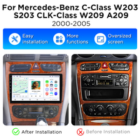 Radio estéreo Junsun Carplay Android Auto para Mercedes Benz Clase C Clase CLK S203 W203 W209 A209 2000-2005 con navegación GPS