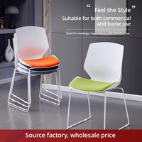 Chaise de bureau ergonomique à dossier haut empilable, plusieurs couleurs, chaise de salle de réunion