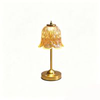 Vintage Luxus Wiederaufladbare Glas-Tischlampe Kabellose Batteriebetriebene Touch-Control LED-Schreibtischlampe für Schlafzimmer Restaurant Hotel