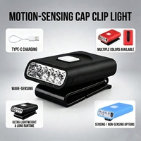 Lampu Klip LED Mini Ultra Terang untuk Topi, Dapat Diisi Ulang via USB, Lampu Visor Tahan Air, Senter, Lampu Kepala, untuk Helm