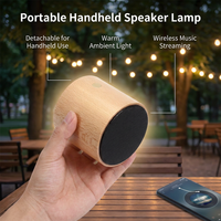 Lampe de table sans fil rechargeable en bois avec haut-parleur Bluetooth, veilleuse LED magnétique à commande tactile et intensité réglable pour la décoration intérieure