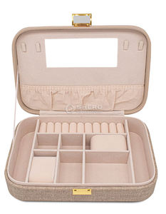 Custom Logo Linen jewelry <b>box</b> <b>Ring</b> <b>Box</b> Earring Bracelet Necklace Luxury Jewelry <b>Box</b> Packaging - Product Image 5