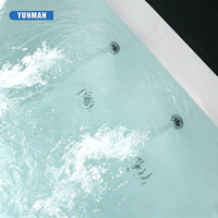 Baignoire Spa Acrylique Moderne Rectangulaire d'Angle Autoportante avec Hydromassage, Écologique et Portable pour Appartement et Hôtel