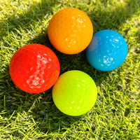Bola Golf Lapis Ganda Logo Kustom Grosir, Bola Golf Latihan Kristal Warna-warni, Bola Golf Latihan dengan Logo Cetak