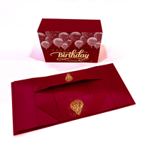 Boîte cadeau artisanale bordeaux, emballage luxueux pour rouges à lèvres, parfums et accessoires de luxe légers