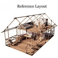 Tente de safari de luxe africaine ZHUNIU 5*9m en PVC à double étage avec chambre et salon pour glamping