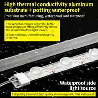 Barre lumineuse LED 12V SMD3030 en aluminium double face blanc chaud pour enseigne publicitaire personnalisable, étanche, certifiée ROHS, dimmable, Ra80