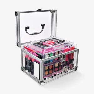 Trang điểm thiết lập cho cô gái trang điểm bàn chải với trang điểm Kit mỹ phẩm hộp Make up Kit