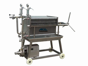 Máquina de prensa de filtro de marco de placa hidráulica Manual de tamaño pequeño para bebidas de vino de acero inoxidable ACE 304/316 con bomba eléctrica - Product Image 6