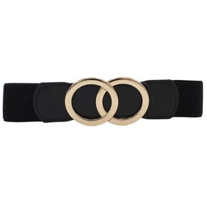 Cinturón elástico colorido de 5 cm de ancho con hebilla redonda de aleación para vestidos - Product Image 1