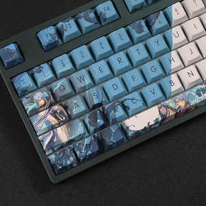 Genshin-Teclado mecánico <span class=keywords><strong>Kamisato</strong></span> <span class=keywords><strong>Ayato</strong></span>, 108 teclas, PBT, sublimación, IKBC Chery, 64, 75, 87, 98, 104 teclas - Product Image 5