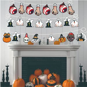 Bandera alienígena de Halloween, pancartas de papel para fiestas, banderas triangulares de dibujos animados para decoración de Halloween 2023 - Product Image 2