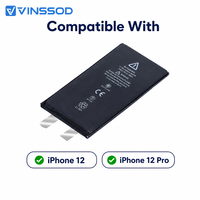 Batterie de remplacement pour iPhone 12/12 Pro 2815mAh, batterie Li-ion rechargeable, adaptateur de réparation de téléphone, vente en gros