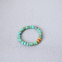 Vintage Japan Style handgemachte Miyuki Perlen Perlen Ringe elastisch
