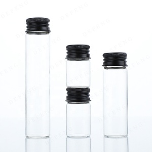 Venta al por mayor logotipo personalizado transparente vacío diámetro 22mm 5ml 10ml 20ml 30ml botella de tubo de vidrio con tapa de aluminio de tornillo negro - Product Image 2