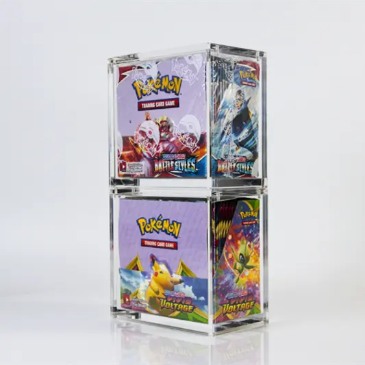 Personnalisé première édition brillant destins xy évolutions magie les packs de collecte carte cartes clair acrylique pokemon booster boîte étui