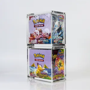Custom first edition shining fates xy evoluzioni magic the gathering packs carte carte custodia in acrilico trasparente pokemon booster box