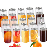 Canette Personnalisée en Plastique PET Jetable avec Impression Sérigraphique, Couvercle Scellable en Aluminium à Ouverture Facile pour Boissons Froides