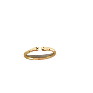 Xindai Adjustable Letter Opening <b>Ring</b> For <b>Couples</b> Titanium Steel Plated Index Finger Jewelry - Product Image 1