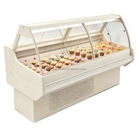 Vitrine réfrigérée pour sushis de restaurant, vitrine à nourriture avec vitre coulissante incurvée, îlot réfrigéré pour charcuterie