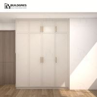 Armoire autoportante moderne Buildgres avec miroir, en bois massif, durable, grande capacité de rangement pour chambre à coucher