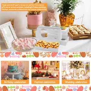 Factory Wholesale White <b>Cardboard</b> Bakery <b>Box</b> With Wavy Clear Window Foldable Cookie Candy Packaging <b>Box</b> Custom Logo Dessert Gift - Product Image 4