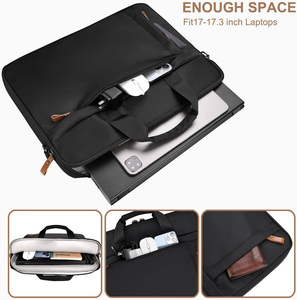 17-17.3 inch mỏng chống nước vải máy tính xách tay trường hợp tay áo tối màu xám của người đàn ông Túi máy tính phù hợp với máy tính xách tay Túi bao gồm - Product Image 4