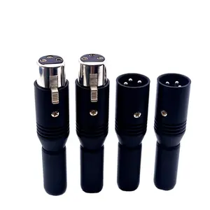 Giắc Cắm Giao Diện Cân Bằng Đầu Cắm 3 Chấu XLR Đực Đực Đực Mạ Bạc Vỏ Sương Màu Đen Kim Loại Hifi YIVO XSSH