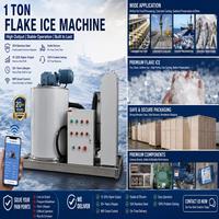 Machine à glace pilée automatique commerciale avec compresseur et engrenages en acier inoxydable, production quotidienne de 1000 kg, refroidissement par air, bac de stockage