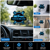 Désodorisant de voiture suspendu en papier coton haute densité, écologique et parfumé, avec formes découpées personnalisées pour garage et atelier