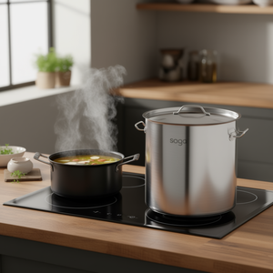 Olla de acero inoxidable Soga de 50L con tapa para sopa y caldos - Product Image 2