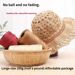 Fil chenille 100% polyester teint, 250g/rouleau, fil torsadé à anneaux, fil DTY, comptage 10D, résistant à l'abrasion, pour le tricot à la main - Product Image 4